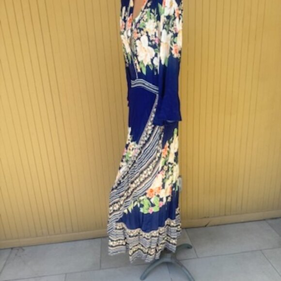 Farm Rio Midnight Flower Wrap Maxi Dress XL - Picture 9 of 14